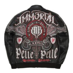 Pelle Pelle Leather, Pelle Pelle Black Immortal, Immortal, Manhattan, Staten Island, Queens, Brick City Leather, High Fashion, Urban Fashion, Leather Jacket, Marc Buchanan, Magic Show, Newark, Jersey City, Paterson, Orange, baseball Jacket, no collar, Brick City Leather