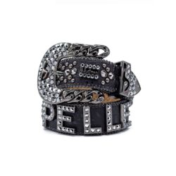 BB SIMON BELT W/ BLACK SWAROVSKI AND SILVER PARACHUTE