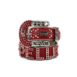 BB SIMON BELT W/ RED SWAROVSKI AND SILVER PARACHUTE