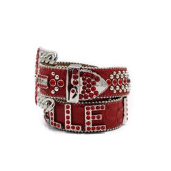 BB SIMON BELT W/ RED SWAROVSKI AND SILVER PARACHUTE side view