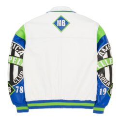 Pelle Pelle Leather, Pelle Pelle Soda Club, White, Green, Blue, Soda Club, Bronx, Brooklyn, Manhattan, Staten Island, Queens, Home of The Brave, Brick City Leaher, High Fashion, Urban Fashion, Leather Jacket, Marc Buchanan, Magic Show, Newark, Jersey City, Paterson, Orange, Classic Soda Club