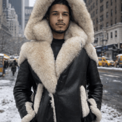 Black Shearling Coat Fox Fur, Bronx, Belleville, Queens, New York, New Jersey, Cold, Fur, Winter, Brick City Leather, Shearling, Chicago, Ohio, Missouri, Detroit, Connecticut