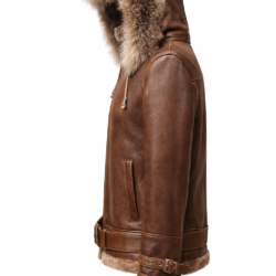 Brown Leather Shearling, Brick City Leather, Bronx, Brooklyn, Queens, Staten Island, Brown Bomber, Fur Fox Hood, Winter, Cold, Shearling, Coat, Newark, Store, Warm, Shop, Urban Fashion, Connecticut