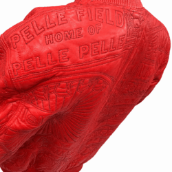 Pelle Pelle Red Chicago Baseball Jacket, no collar, leather, bronx, brooklyn, queens, long island, manhattan, magic show