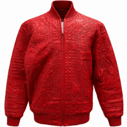 Pelle Pelle Red Chicago Baseball Jacket, no collar, leather, bronx, brooklyn, queens, long island, manhattan, magic show