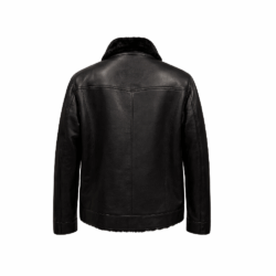 Black Shearling Trucker Leather Coat Belleville NJ, New York, New Jersey, Newark, Chicago, Ohio, Cold, Winter, Urban Fashion, Street Wear, Jean Jacket