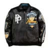 Black and gold Pelle Pelle leather jacket men’s streetwear NYC Brick City Leather