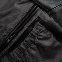 Black and gold Pelle Pelle leather jacket men’s streetwear NYC Brick City Leather