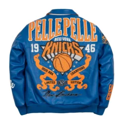 PRE ORDER New York Knicks Pelle Pelle Leather Jacket – Champions - Image 3