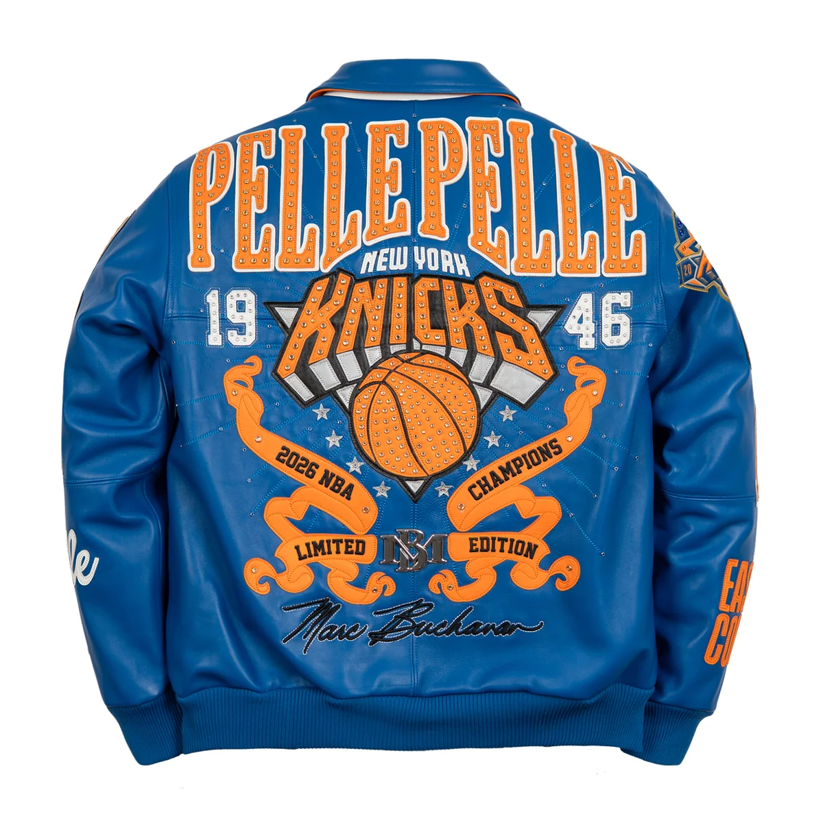 PRE ORDER New York Knicks Pelle Pelle Leather Jacket – Champions - Image 3