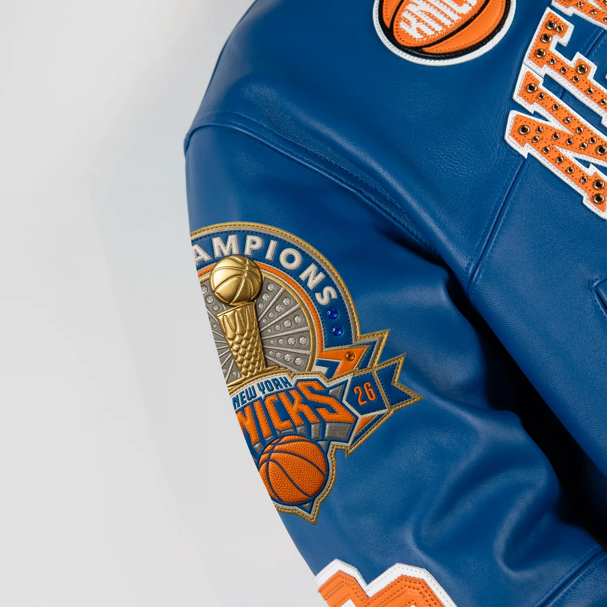 PRE ORDER New York Knicks Pelle Pelle Leather Jacket – Champions - Image 4
