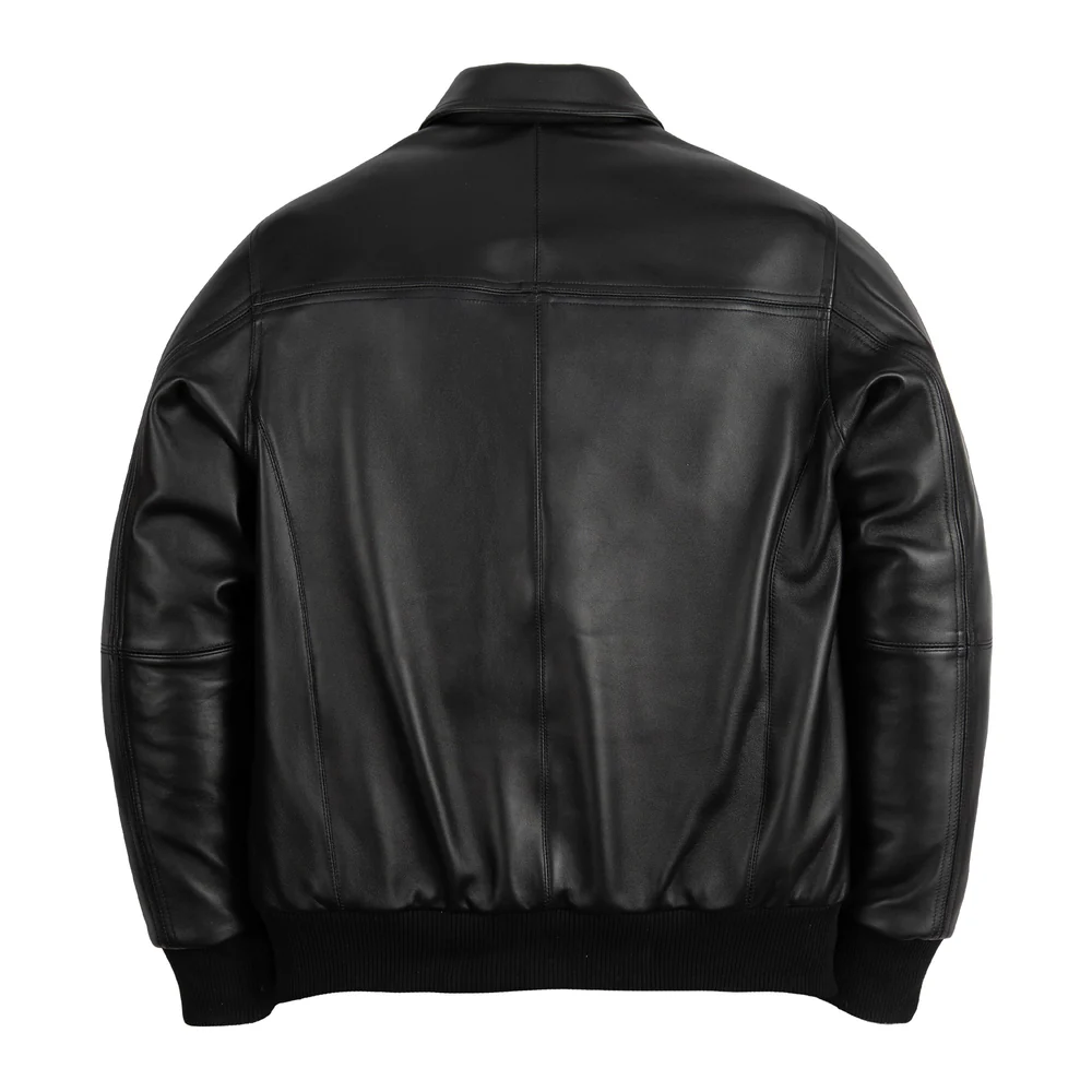 Black Basic Corded Pelle Pelle Jacket - Image 3