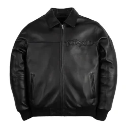 Black Basic Corded Pelle Pelle Jacket