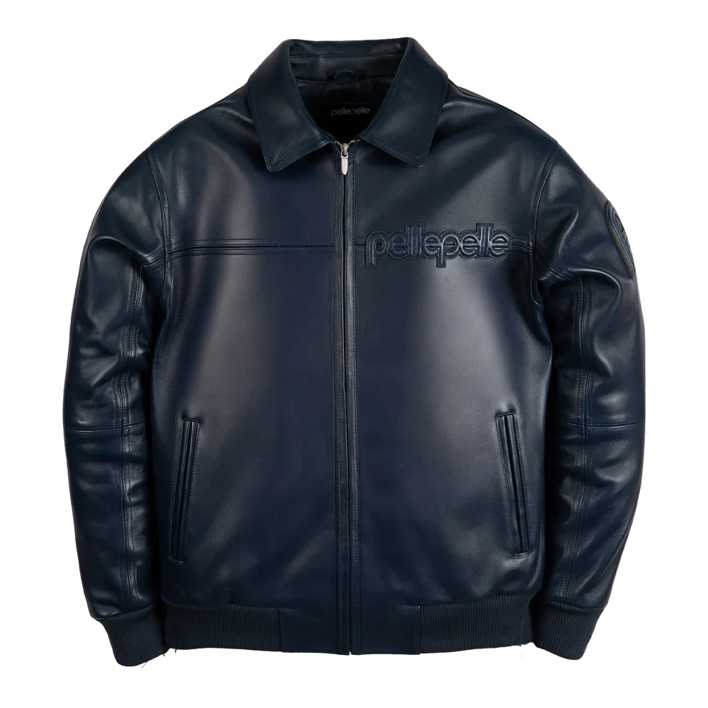 Navy Basic Corded Pelle Pelle Jacket