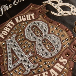 Pelle 48th Anniversary Leather Jacket – Limited Edition Brown Studded 1978 Heritage Jacket - Image 3