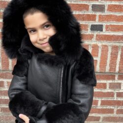 Kids Black Shearling, Hip Hop Fashion, Urban Fashion, Street wear, Bronx, Brooklyn, Queens, Staten Island, Manhattan, Newark, Cold, Winter, Chicago, Ohio, New Jersey, New York, Downtown, Uptown, Paterson, Orange, Jersey City, Fordham Road, Belleville, NJ, Brick City Leather, Leather Jacket, High Fashion, Magic Show, Brick City Leather, Cold, Winter, Style, Spring, Warm, Fordham Road, East Tremont, Castle Hill, Connecticut