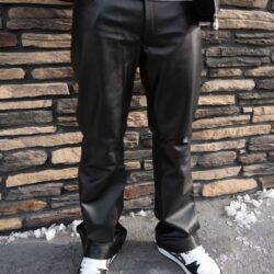 Black Leather Stacked Pants, Black Leather Stacked, Black Leather Stacked, Black Leather Pants, Hip Hop Fashion, Urban Fashion, Street wear, Bronx, Brooklyn, Queens, Staten Island, Manhattan, Newark, Cold, Winter, Chicago, Ohio, New Jersey, New York, Downtown, Uptown, Paterson, Orange, Jersey City, Fordham Road, Belleville, NJ, Brick City Leather, Leather Jacket, High Fashion, Magic Show, Brick City Leather, Cold, Winter, Style, Spring, Warm, Fordham Road, East Tremont, Castle Hill, Connecticut