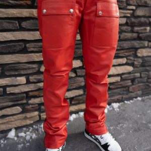 Red Leather Stacked