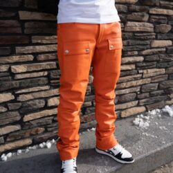 Orange Leather Stacked, Orange Leather Stacked, Leather Pants, Hip Hop Fashion, Urban Fashion, Street wear, Bronx, Brooklyn, Queens, Staten Island, Manhattan, Newark, Cold, Winter, Chicago, Ohio, New Jersey, New York, Downtown, Uptown, Paterson, Orange, Jersey City, Fordham Road, Belleville, NJ, Brick City Leather, Leather Jacket, High Fashion, Magic Show, Brick City Leather, Cold, Winter, Style, Spring, Warm, Fordham Road, East Tremont, Castle Hill, Connecticut