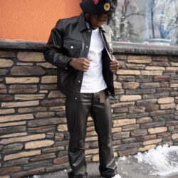 Leather Denim Style Black Leather Denim Style Black Leather, Denim, Denim Style Leather Jacket, Hip Hop Fashion, Urban Fashion, Street wear, Bronx, Brooklyn, Queens, Staten Island, Manhattan, Newark, Cold, Winter, Chicago, Ohio, New Jersey, New York, Downtown, Uptown, Paterson, Orange, Jersey City, Fordham Road, Belleville, NJ, Brick City Leather, Leather Jacket, High Fashion, Magic Show, Brick City Leather
