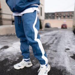 Royal Blue & White Tracksuit, Tracksuit Leather, Leather, Leather Jacket, Hip Hop Fashion, Urban Fashion, Street wear, Bronx, Brooklyn, Queens, Staten Island, Manhattan, Newark, Cold, Winter, Chicago, Ohio, New Jersey, New York, Downtown, Uptown, Paterson, Orange, Jersey City, Fordham Road, Belleville, NJ, Brick City Leather, Leather Jacket, High Fashion, Magic Show, Brick City Leather