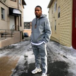 Grey & White Tracksuit, Grey & White Tracksuit, Leather Gray & White Tracksuit, Red & White Tracksuit, Tracksuit Leather, Leather, Leather Jacket, Hip Hop Fashion, Urban Fashion, Street wear, Bronx, Brooklyn, Queens, Staten Island, Manhattan, Newark, Cold, Winter, Chicago, Ohio, New Jersey, New York, Downtown, Uptown, Paterson, Orange, Jersey City, Fordham Road, Belleville, NJ, Brick City Leather, Leather Jacket, High Fashion, Magic Show, Brick City Leather, Cold, Winter, Style, Spring, Warm, Fordham Road, East Tremont, Castle Hill, Connecticut