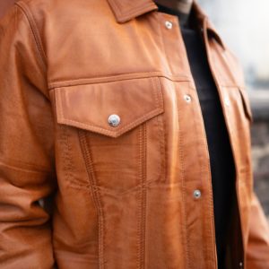 Leather Denim Style Cognac